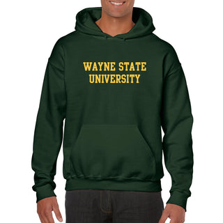 Wayne State University Basic Block Heavy Blend Hoodie - Forest