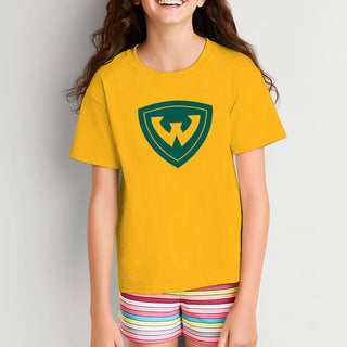 Wayne State University Warriors Primary Logo Youth Short Sleeve T-Shirt - Gold