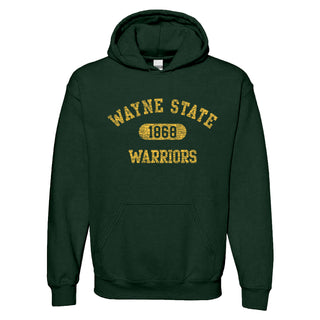 Wayne State University Warriors Athletic Arch Heavy Blend Hoodie - Forest