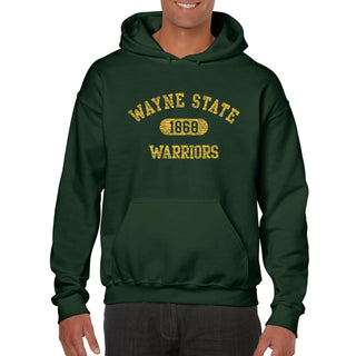 Wayne State University Warriors Athletic Arch Heavy Blend Hoodie - Forest