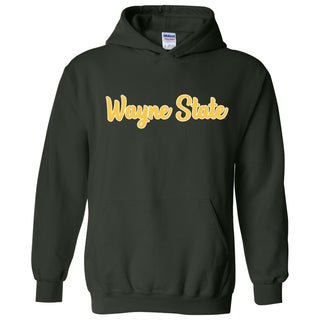 Wayne State University Warriors Basic Script Heavy Blend Hoodie - Forest