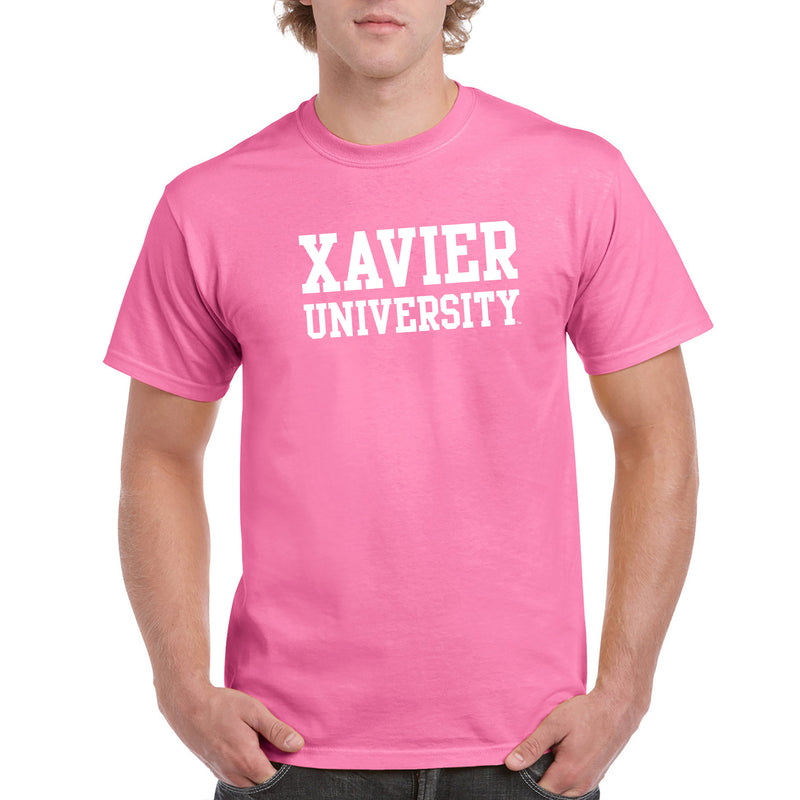 Xavier University Musketeers Basic Block Short Sleeve T Shirt - Azalea