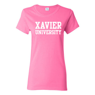 Xavier University Musketeers Basic Block Womens Short Sleeve T Shirt - Azalea