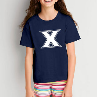 Xavier University Musketeers Primary Logo Youth Short Sleeve T Shirt - Navy