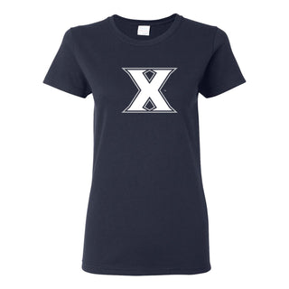 Xavier University Musketeers Primary Logo Short Sleeve Womens T Shirt - Navy