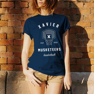 Xavier University Musketeers Basketball Net Short Sleeve T-Shirt - Navy