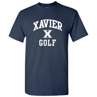 Xavier University Musketeers Arch Logo Golf Short Sleeve T Shirt - Navy