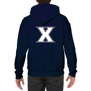 Xavier University Musketeers Front Back Print Heavy Blend Hoodie - Navy