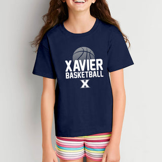 Xavier University Musketeers Basketball Flux Basic Cotton Youth Short Sleeve T Shirt - Navy