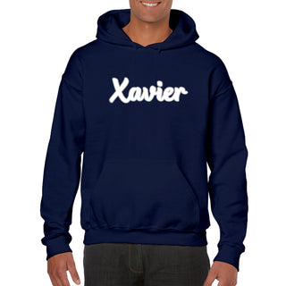 Xavier University Musketeers Basic Script Heavy Blend Hoodie - Navy