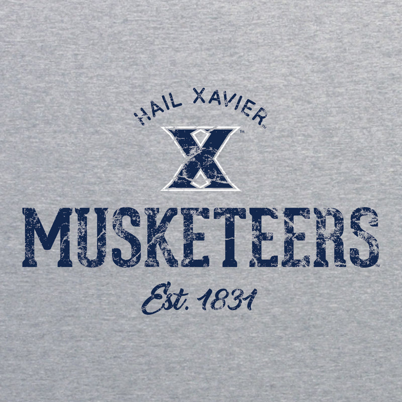 Xavier University Musketeers Established Arch Logo Short Sleeve T-Shirt - Sport Grey