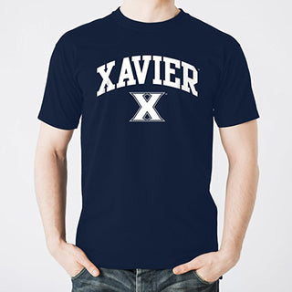 Xavier University Musketeers Arch Logo Short Sleeve T Shirt - Navy