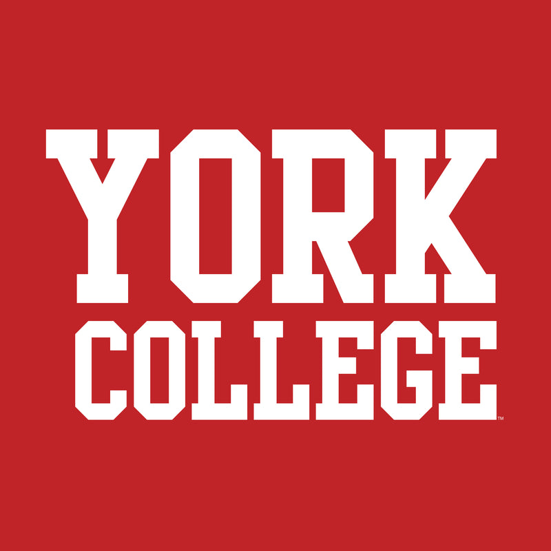 York College Cardinals Basic Block Cotton Short Sleeve T Shirt - Red