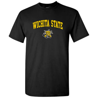 Wichita State University Shockers Arch Logo Short Sleeve T Shirt - Black