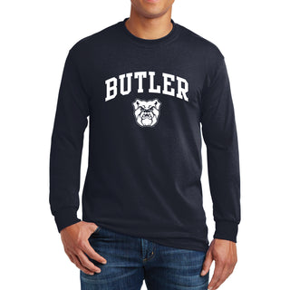 Butler University Bulldogs Arch Logo Long Sleeve T Shirt - Navy