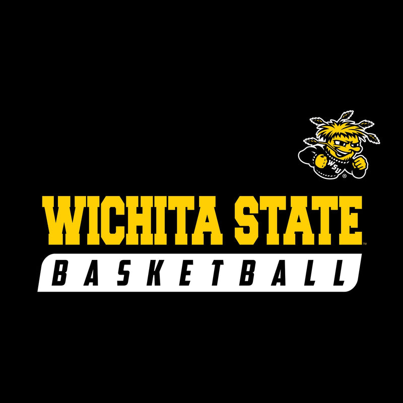 Wichita State University Shockers Basketball Slant Short Sleeve T Shirt - Black