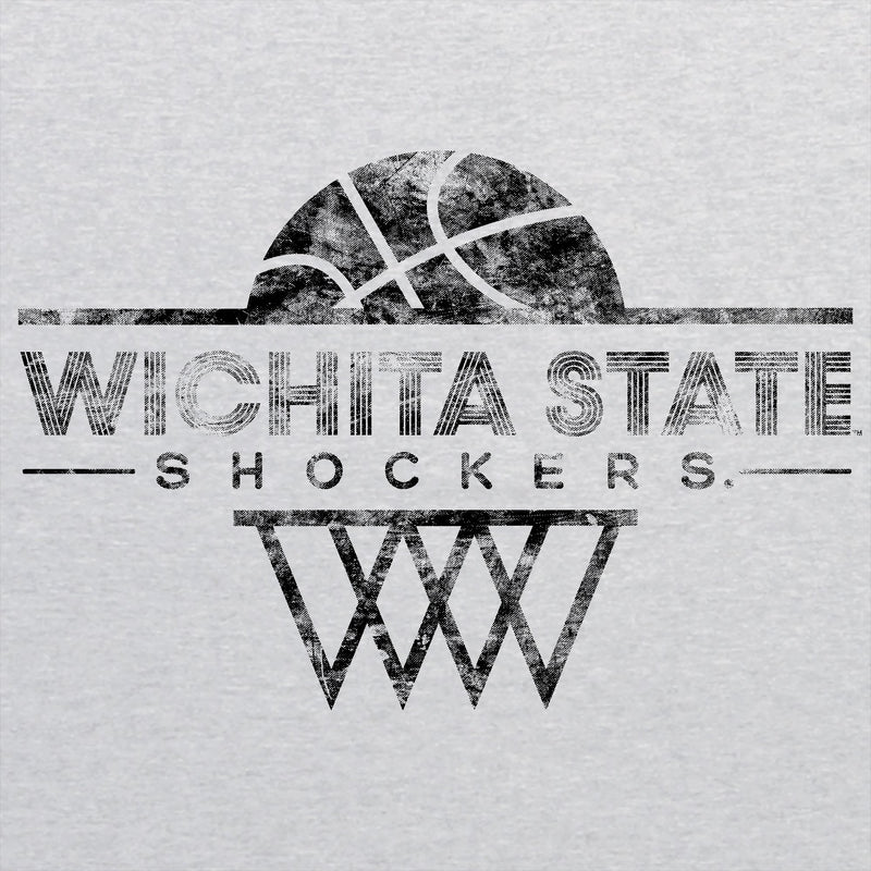 Wichita State University Shockers Oblique Hoop Canvas Triblend T-Shirt - Athletic Grey