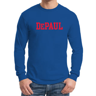 DePaul University Blue Demons Basic Block Long Sleeve T Shirt - Royal