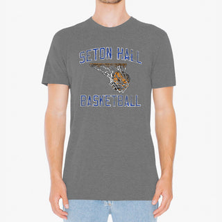 Seton Hall University Pirates Retro Basketball Short Sleeve T Shirt - Premium Heather