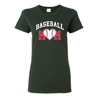 Baseball Mom - Baseball, Mom, Women, Sports, Ladies T-Shirt Basic Cotton - Forest Green