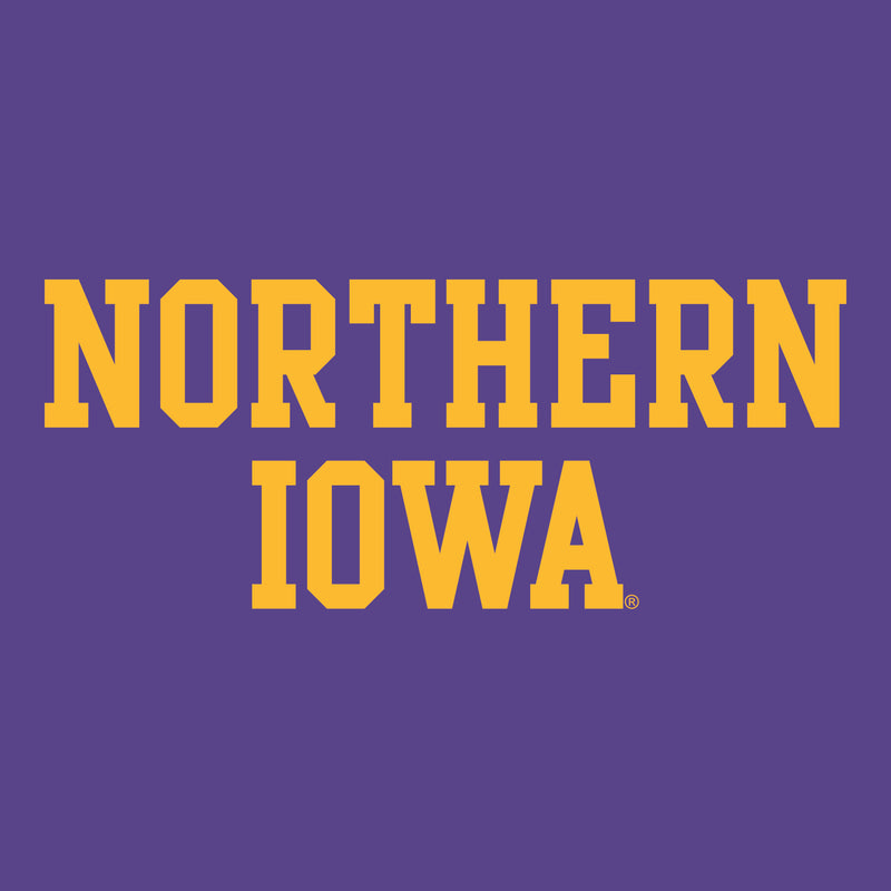 University of Northern Iowa Panthers Basic Block Short Sleeve T Shirt - Purple