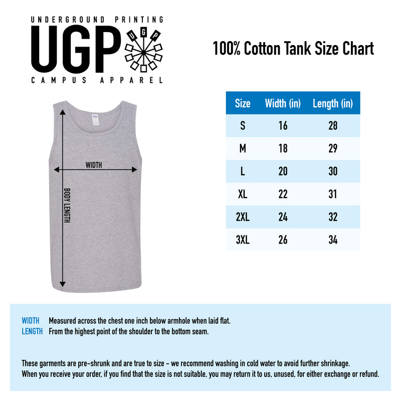 Upper Iowa University Peacocks Primary Logo Heavy Cotton Tank Top - Navy