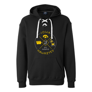 University of Iowa Hawkeyes Identity Stamp Sport Lace Hoodie - Black