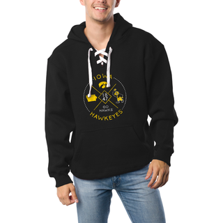 University of Iowa Hawkeyes Identity Stamp Sport Lace Hoodie - Black